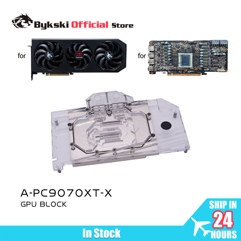 Rx 9070 Xt - บล็อกน้ำ GPU Bykski A-PC9070XT-X สำหรับการ์ดจอ PowerColor