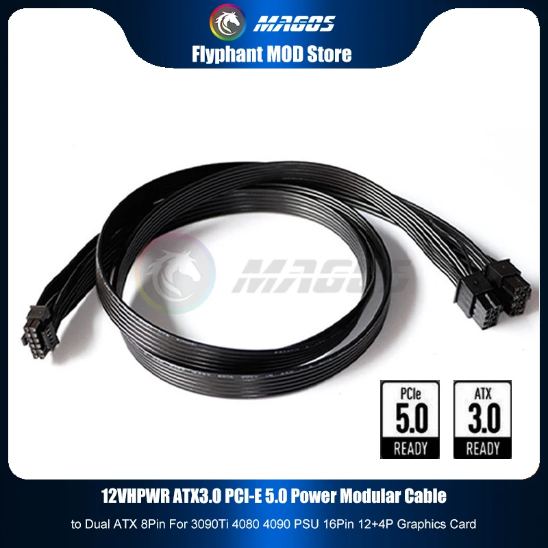Dual 8Pin To 16Pin 12Vhpwr Cable - 12V HPWR ATX3.0 PCI-E 5.0 Power