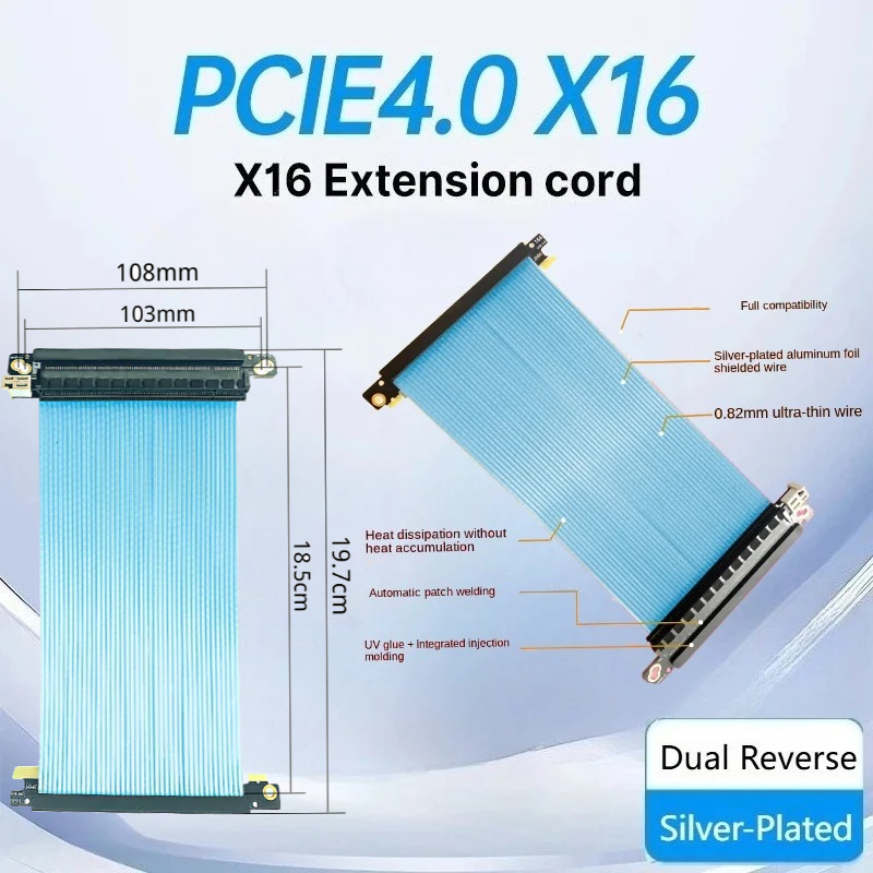 Itx Gpu Riser Pcie 4.0 16X - สายเคเบิล Riser Dual Reverse PCIe 4.0