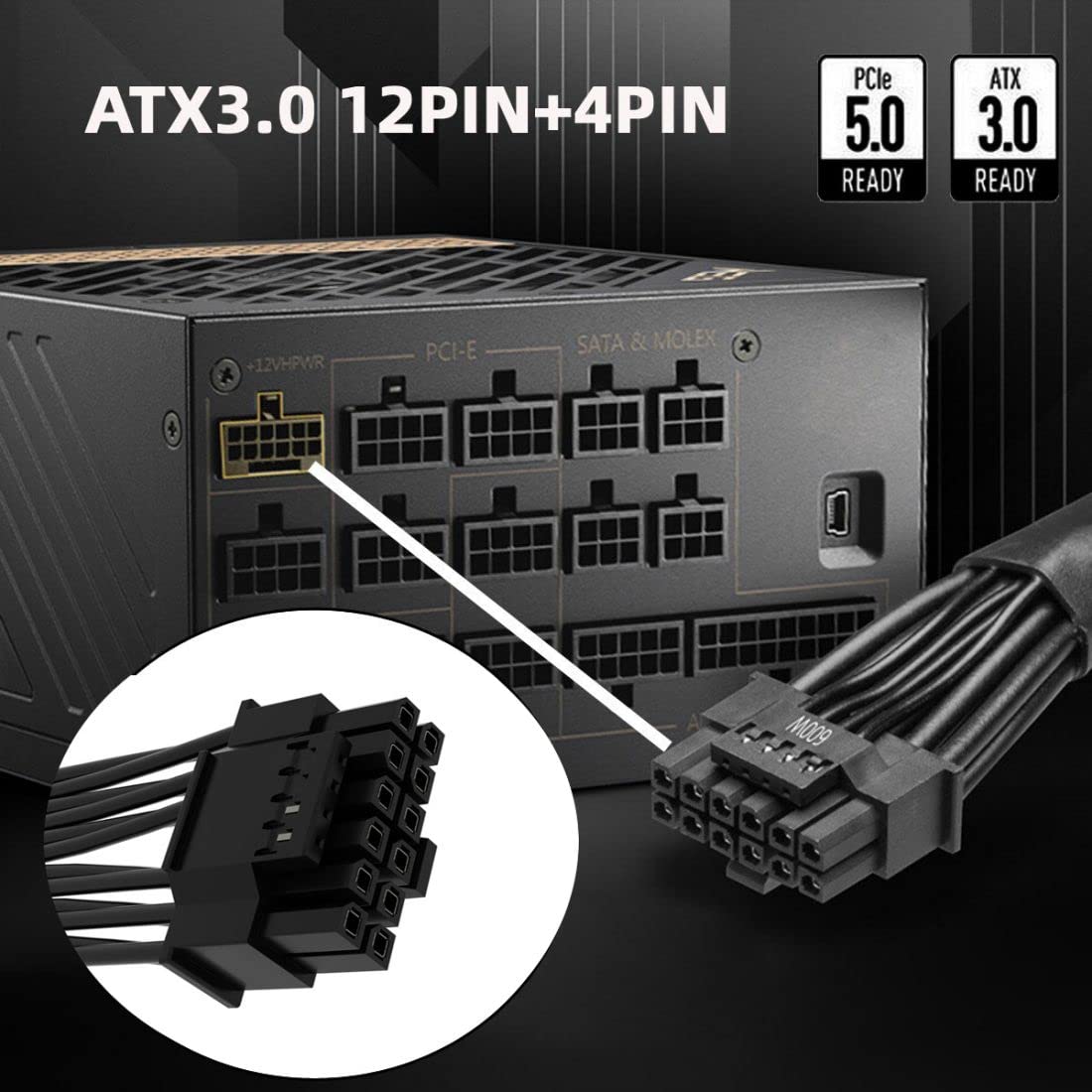 12VHPWR ATX3.0 PCI-E 5.0 Power - Dual 8Pin To 16Pin 12Vhpwr Cable บทวิจารณ์และราคา