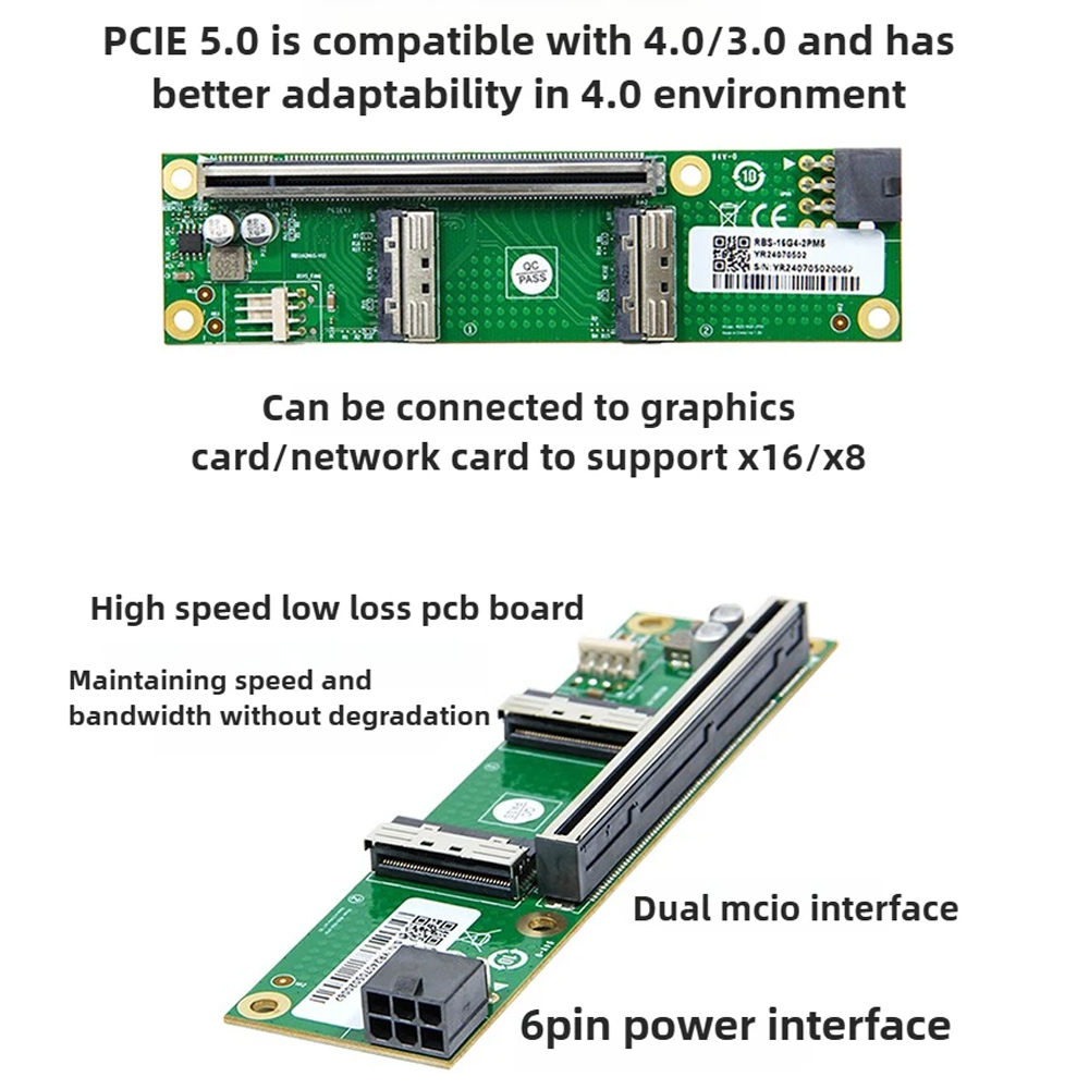 ADT-Link PCIe 5.0 X16 ถึง MCIO - Pcie 5.0 Gpu Riser Cable บทวิจารณ์และราคา