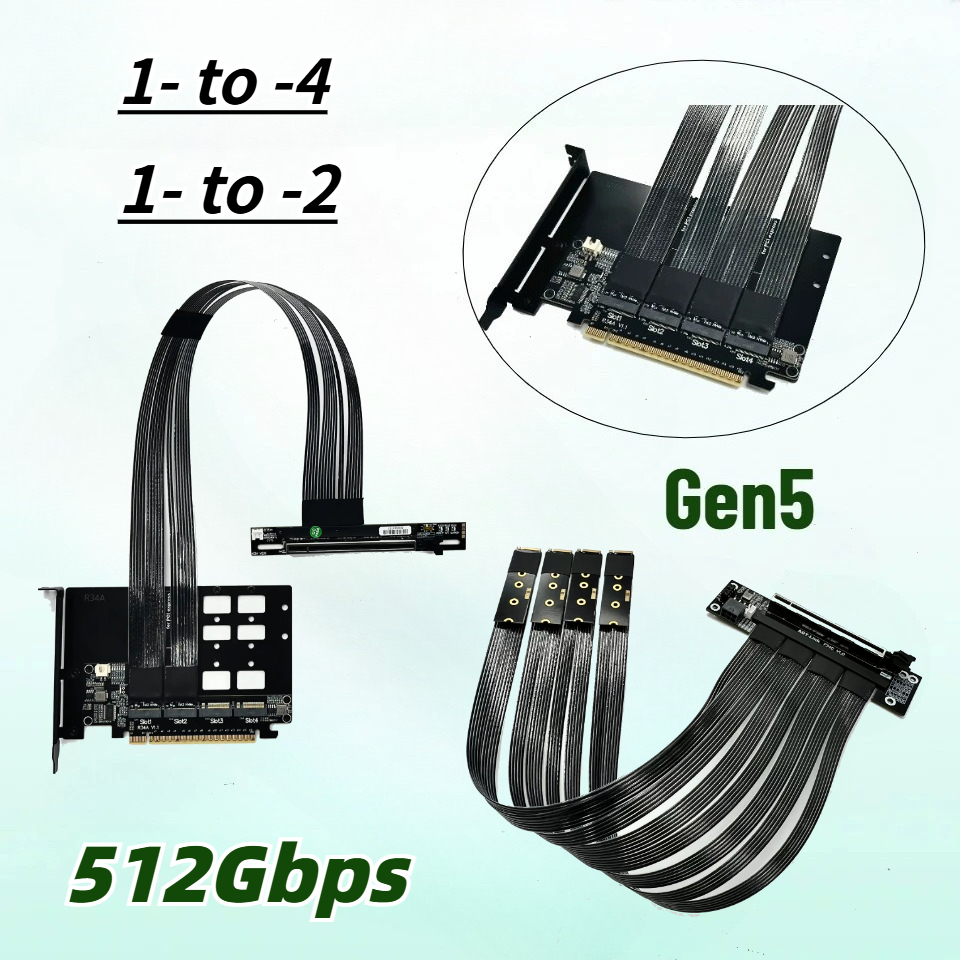 PCIe 5.0 X16 4*M.2 NVMe พร้อมส - Pcie 5.0 Gpu Riser Cable บทวิจารณ์และราคา